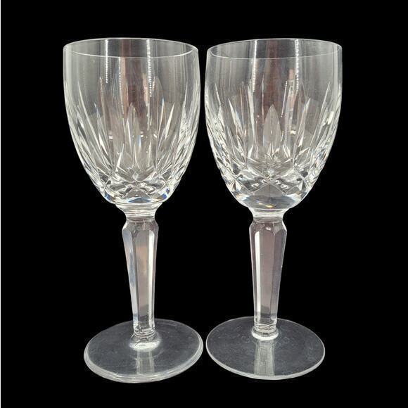 WATERFORD Crystal Irish KILDARE Set Of 2 CLARET WINE GLASSES Stemware 6 1/2" 5-6 - Picture 1 of 6
